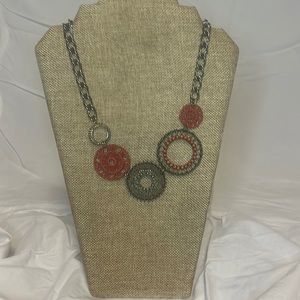 Coral & Silver Statement necklace